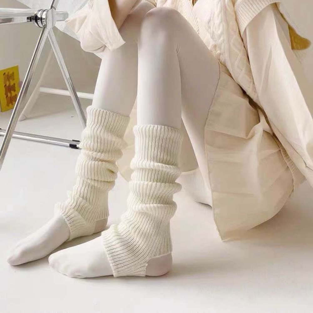 White Foot Stacking Socks
